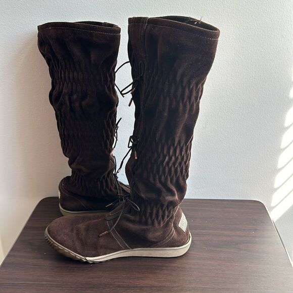 Sorel Firenzy Suede Ruched Tall Boots Brown Sz 5.5 - Picture 6 of 8